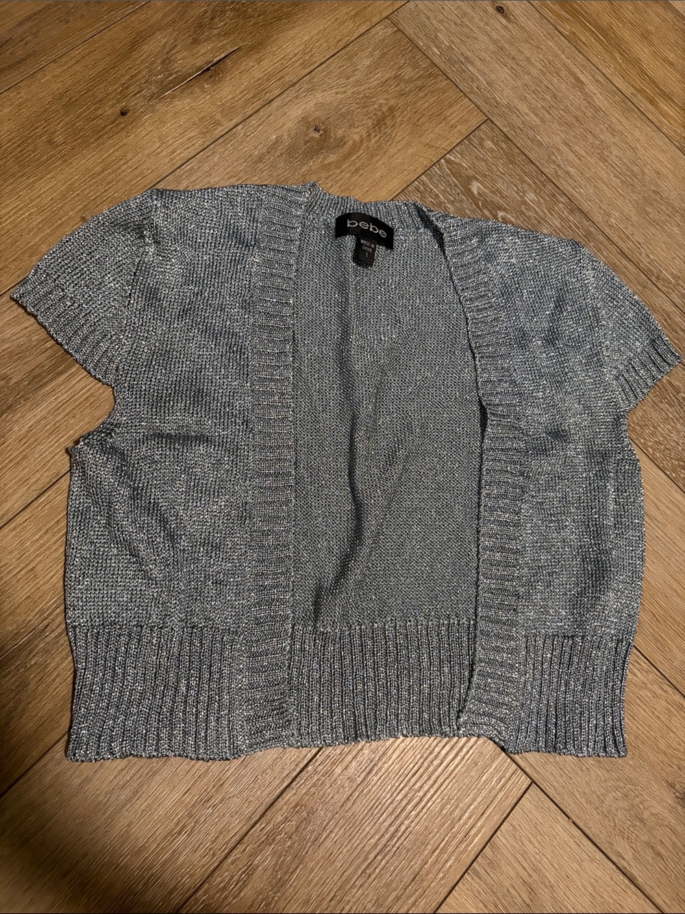 Bebe Metallic Cardigan Shrug